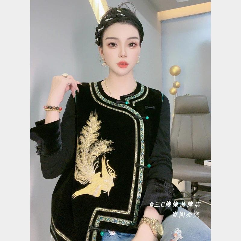 宸嫚三C娘娘29125新中式重工刺绣凤凰时尚百搭马夹