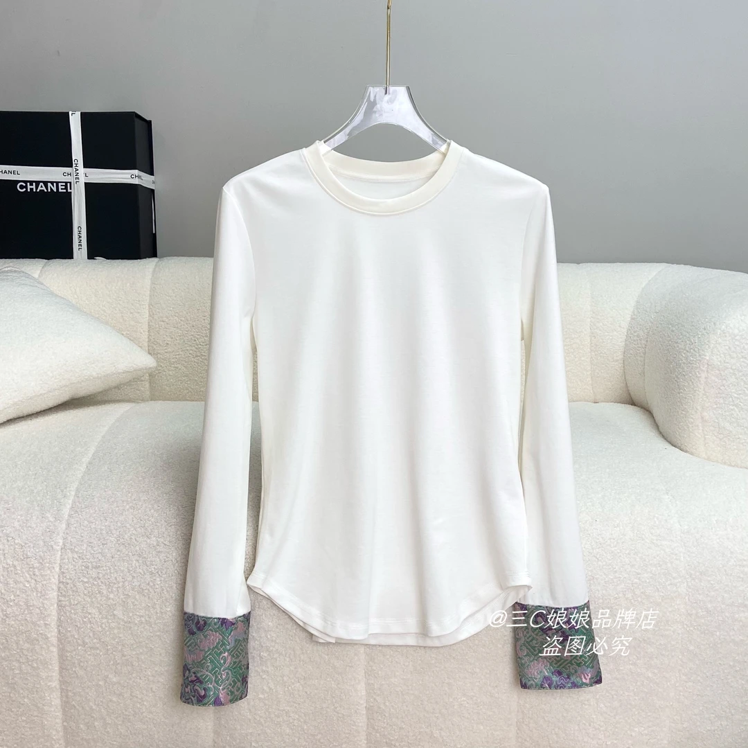 宸嫚三C娘娘8387新中式国风时尚打底衫上衣