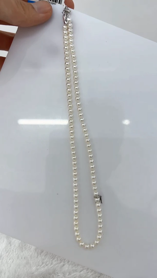 【闪购商品】淡水珍珠DA银S925镶嵌ZZ 白珠项链4 d012