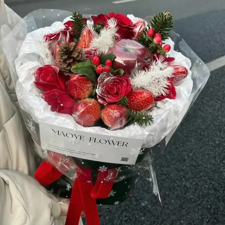 【全国同城配送】夸年夜创意苹果鲜花束送花上门送女友小花束惊喜