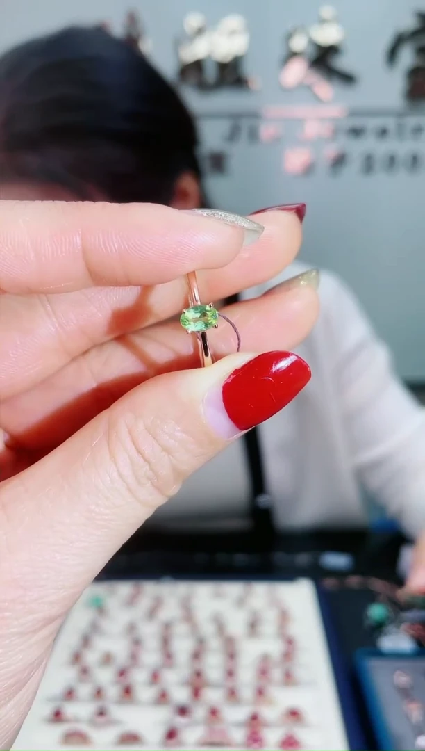 【闪购商品】橄榄石戒指银S925镶嵌1