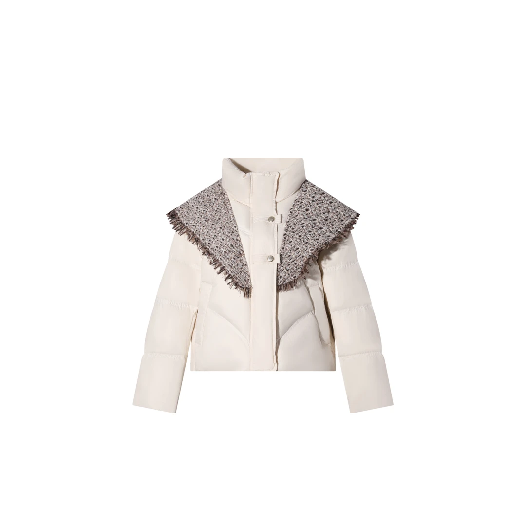 90白鸭绒 千鸟格披风羽绒服 JYYRJN5505