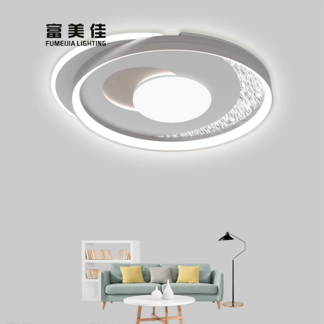 LED家用冰雕滚塑主卧圆形吸顶灯轻奢创意简约房间大气主卧室灯