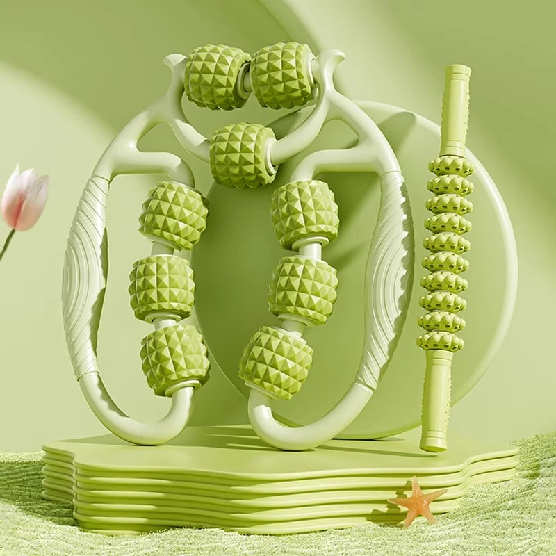 大腿按摩器便携夹腿缓解肌肉放松揉捏狼牙滚轮轴锻炼全身放松神器