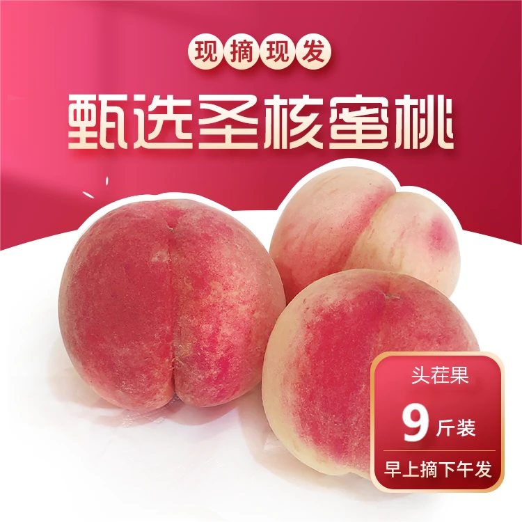 【果园直发】晚湖景水蜜桃18枚9斤礼盒装