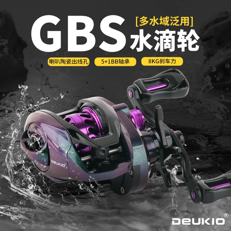 Deukio/得趣渔轮水滴轮全金属防炸线渔线轮路亚轮卸力报警水滴轮