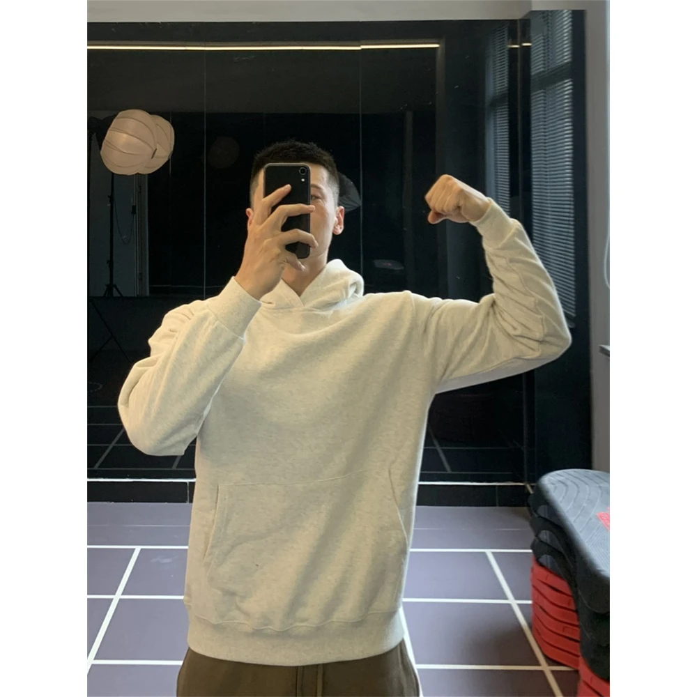 irontrap加绒加厚连帽套头卫衣纯色健身衣服秋冬季新款运动上衣男