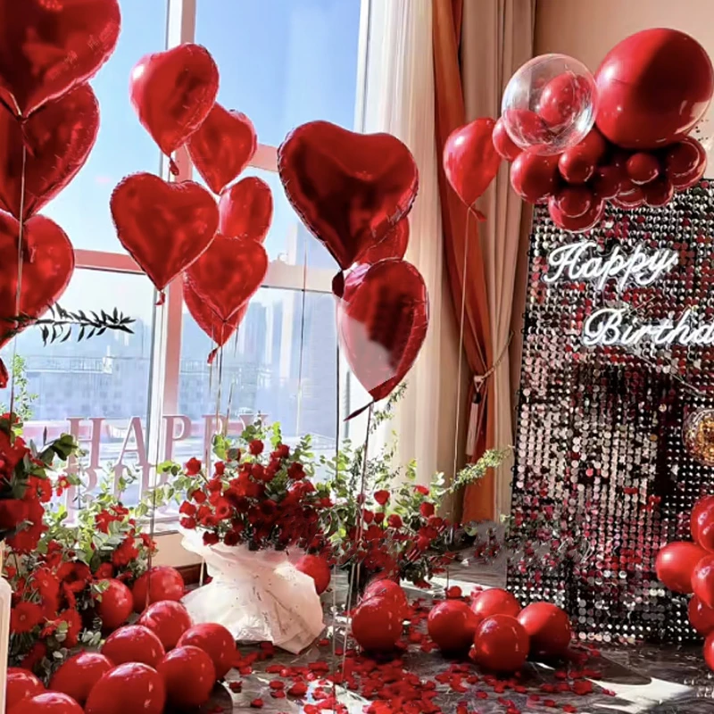 结婚婚房气球婚房装饰订婚场景布置套装立柱卧室婚礼现场婚庆用品