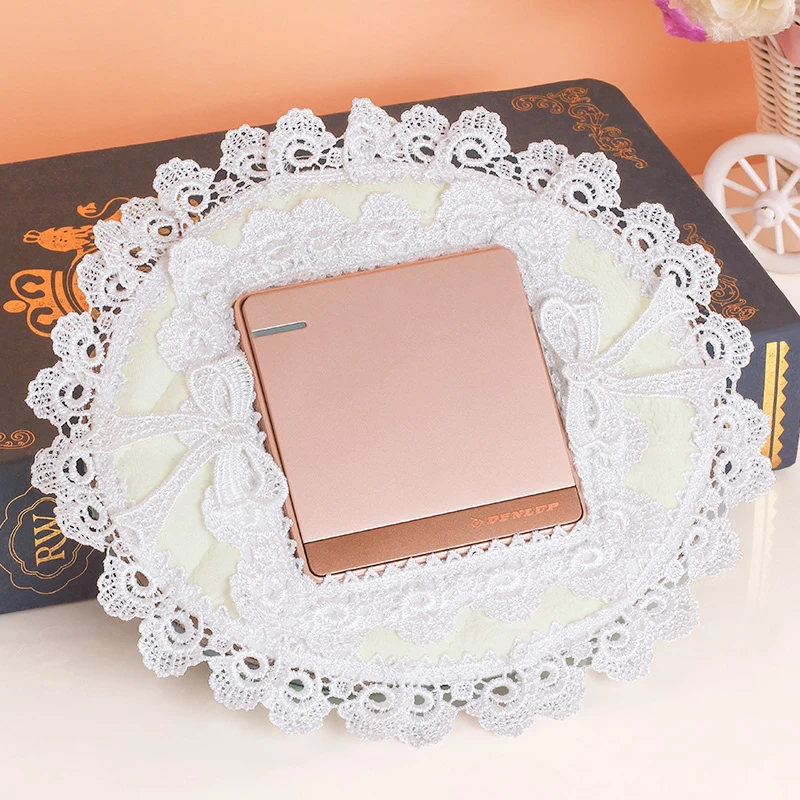 定制86型布艺开关贴插座花边蕾丝边框保护套墙壁插座盖板装饰墙贴