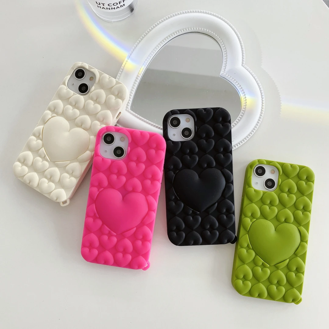 大爱心iphone11pm/12/13/14/15/pro/promax卡通简约/时尚纯色女款
