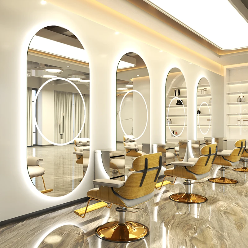 美发店镜子烫染镜专用镜台理发店发廊网红化妆镜挂镜美容镜剪发镜