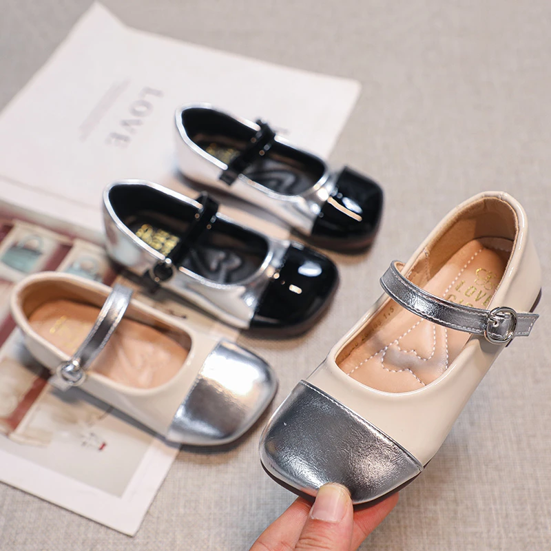 23-35女童公主鞋儿童百搭软底皮鞋春秋时尚洋气法式儿童单鞋3355