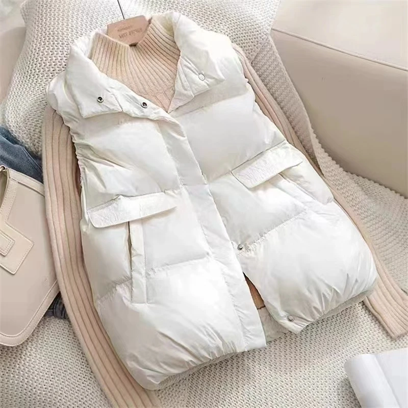 冬季洋气短款免洗时尚休闲百搭韩版秋冬外穿宽松保暖加厚立领马甲