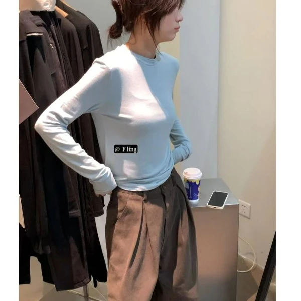 【芳龄F.LING】云雾 轻薄打底insT恤女显瘦百搭FL0415