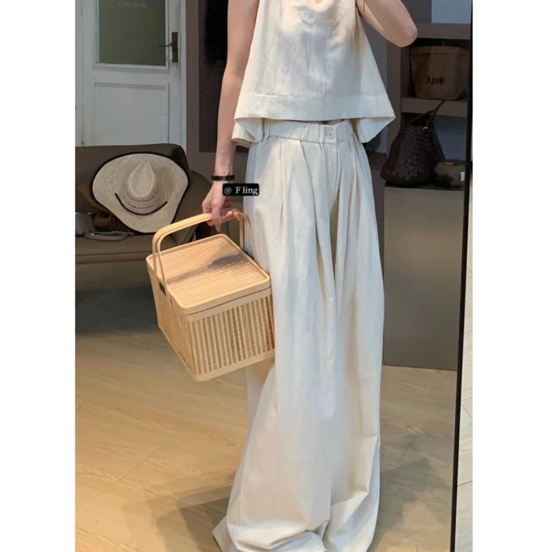 F.LING【松弛感】气质显瘦休闲裤百搭时尚小众宽松FL0244