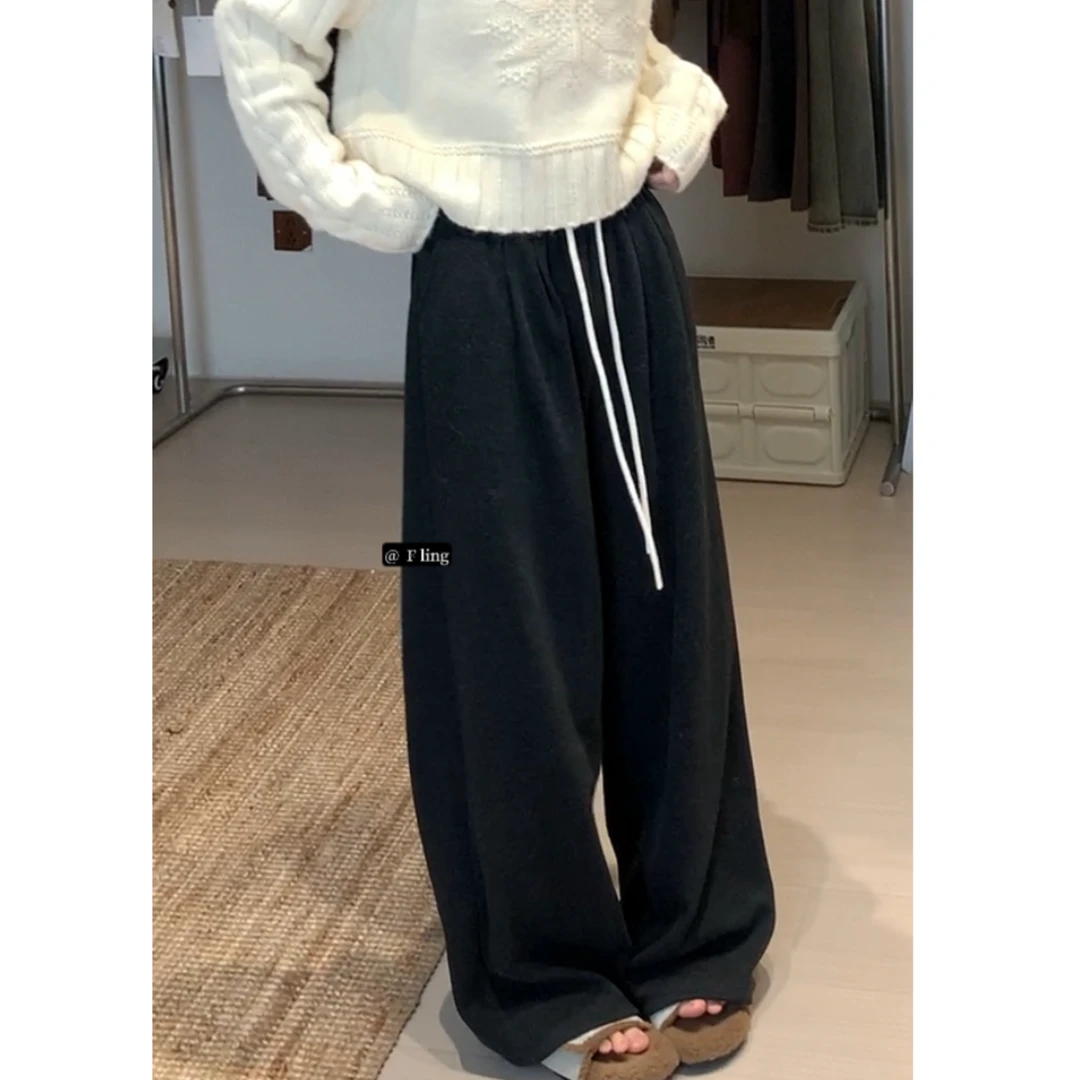 【芳龄F.LING】悠悠时光 百搭直筒休闲裤韩版时尚FL0449