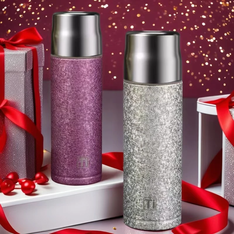 【年货节好物】商务钛杯钛保温杯双盖泡茶高档养生水杯商务礼品杯