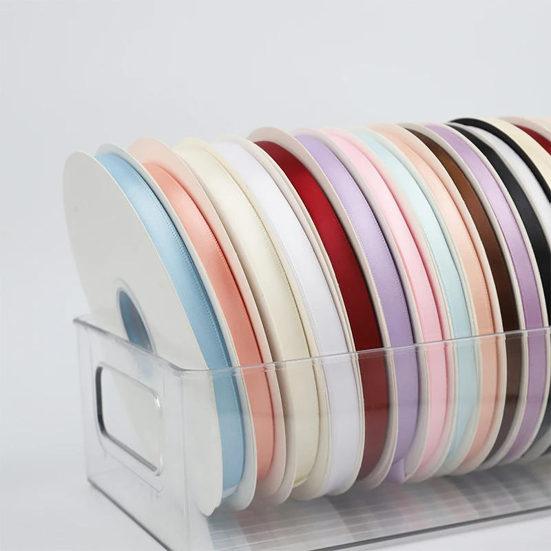 0.6cm100码纯色涤纶丝带圣诞节鲜花包装丝带烘焙蛋糕绸带花束彩带