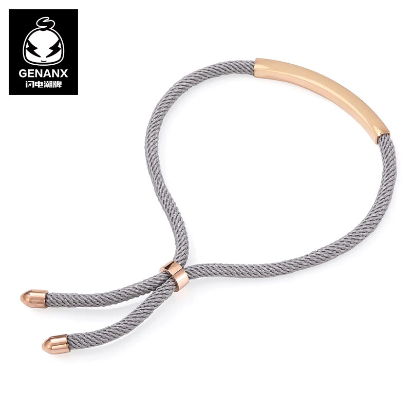 钛钢手链 GENANX闪电潮牌简约风小众编织绳手饰钛钢手链饰品 A173