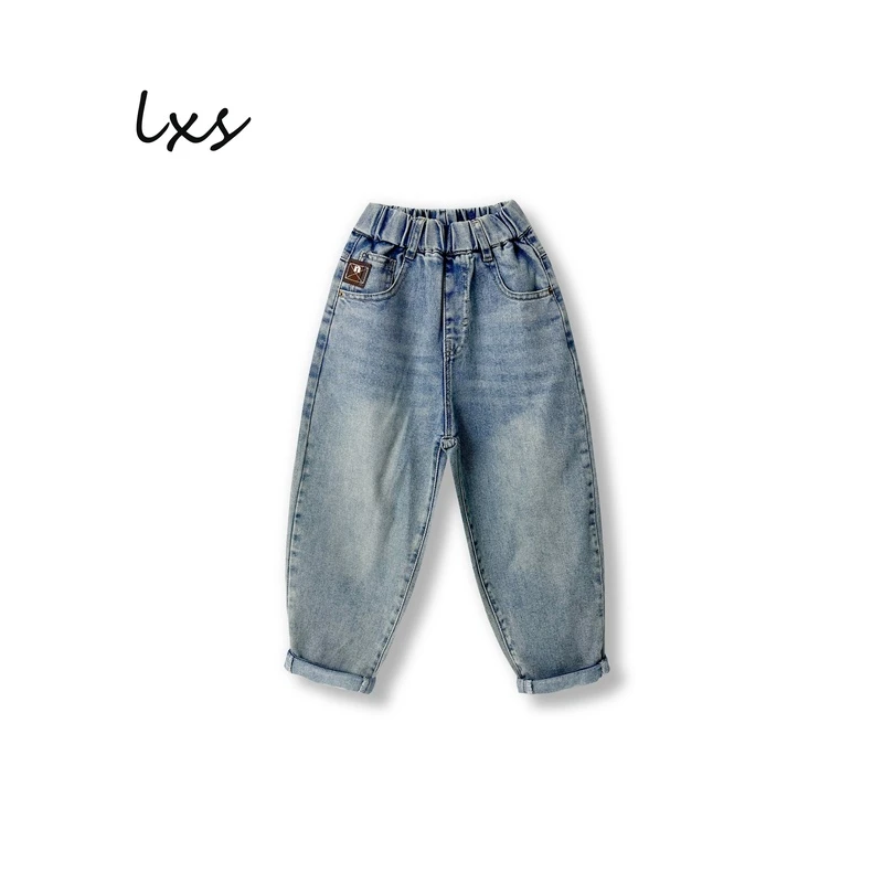 舅舅严选童装现货童装春款儿童韩版百搭潮流宽松洋气牛仔裤YM607