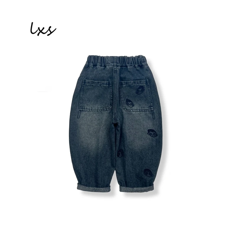 秋季新款牛仔裤2025儿童韩版宽松百搭洋气潮款水洗牛仔A52208男童