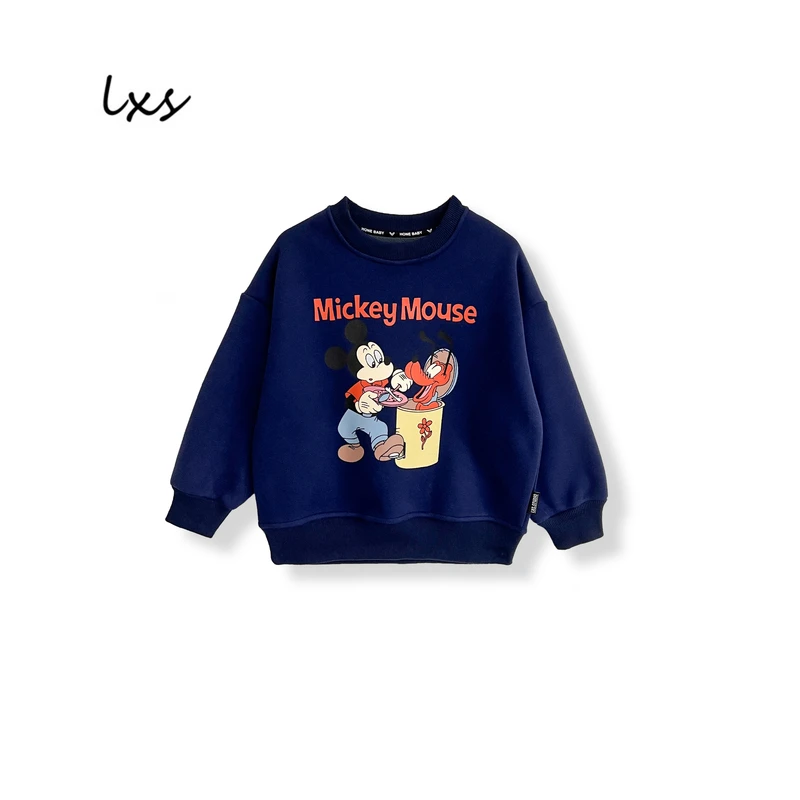 舅舅严选童装冬季韩版宽松时尚百搭长袖儿童圆领套头卫衣 Q223