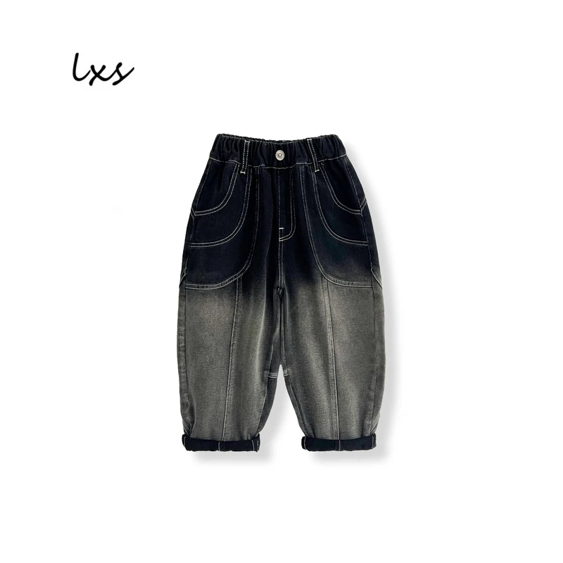 童装秋季新款牛仔裤2025儿童韩版宽松百搭洋气潮款水洗牛仔A52215
