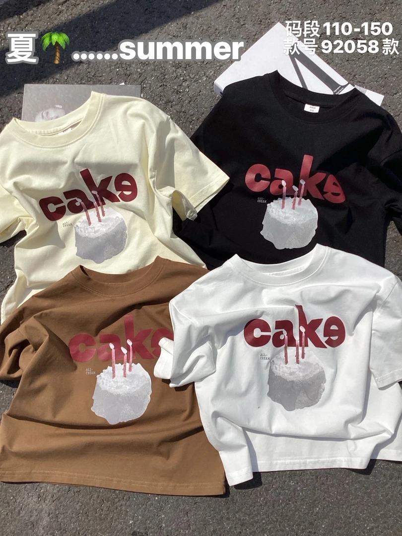 舅舅严选童装儿童夏款韩版时尚百搭潮流宽松圆领短袖T恤920582