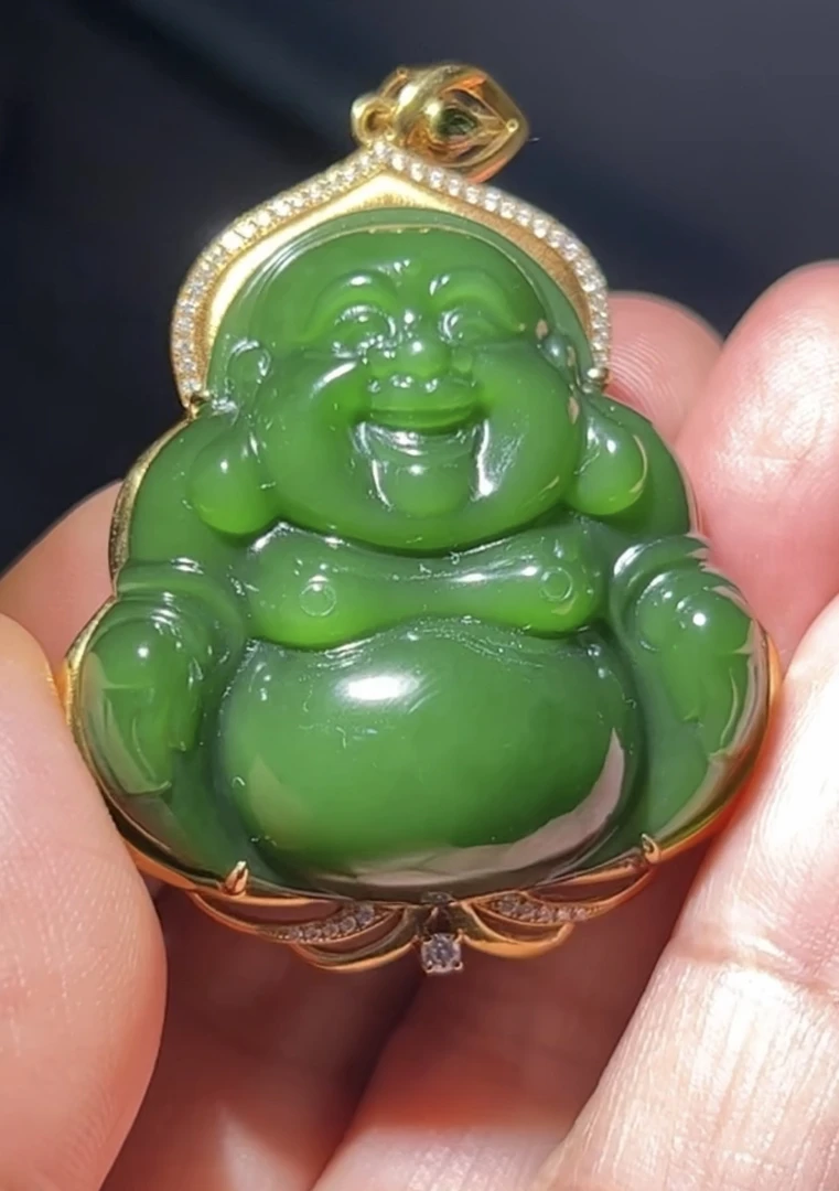 吊坠 和田玉 菠菜绿 超油细时尚