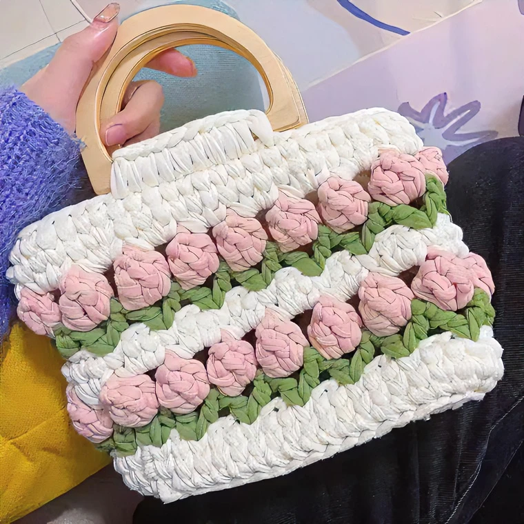 郁金香手工编织包包自制DIY材料包礼物送女生闺蜜女朋友