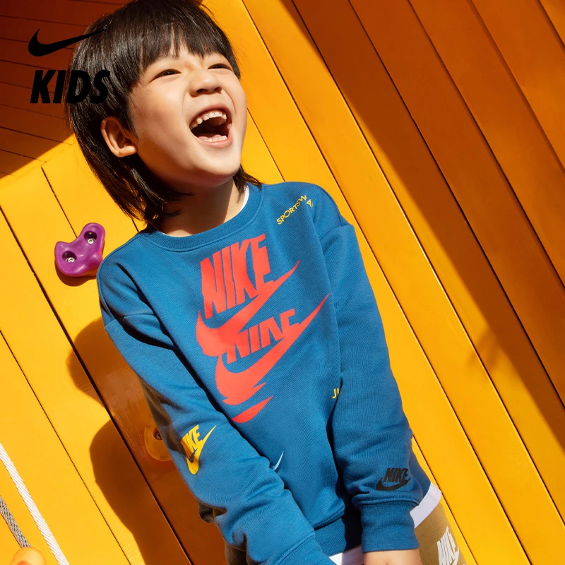 【旗舰店】现货Nike耐克男女童装春印花休闲长袖卫衣NKB-FW-J434