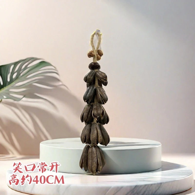 天然果实平安豆开口剑麻果挂件干花创意挂饰壁饰卧室书房茶室厅堂