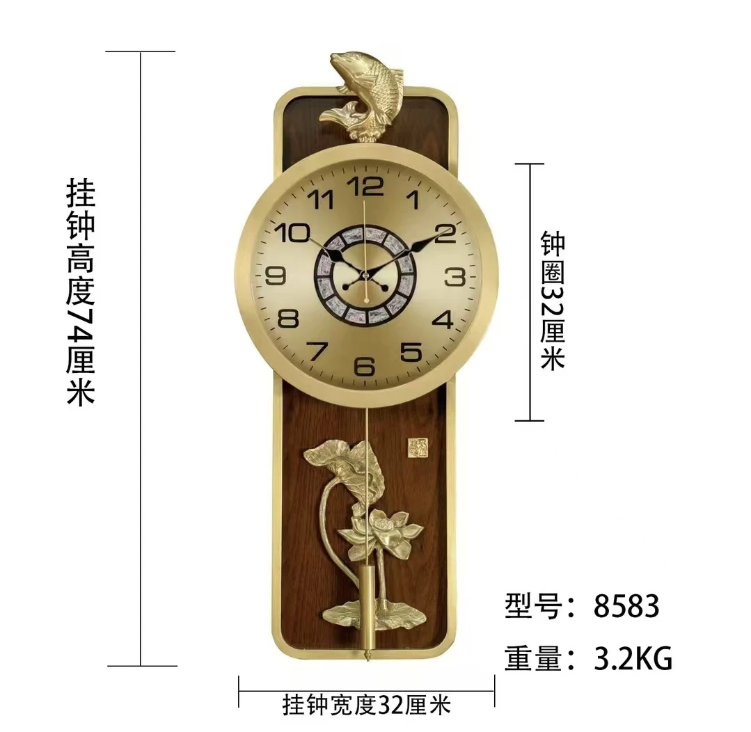 佳百丽挂钟8583新中式钟表装饰时钟静音时钟