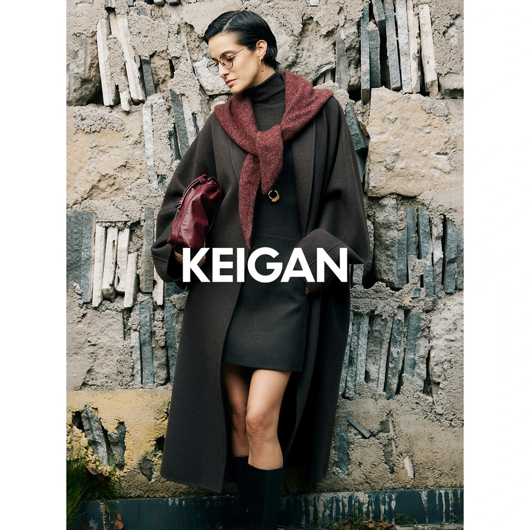 开间黑标/致敬经典 獨家定织白绒山羊R浴袍式魔鬼鱼双面呢大衣