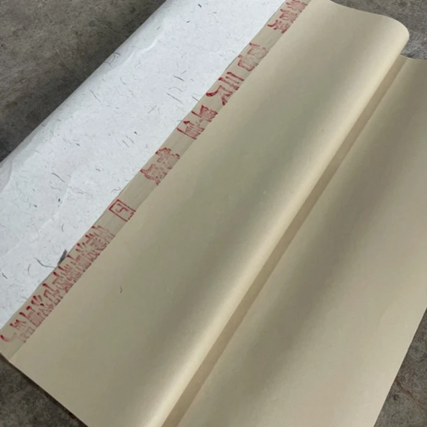 三尺单：珍品纯手工加厚仿古生宣古法特净皮草宣。