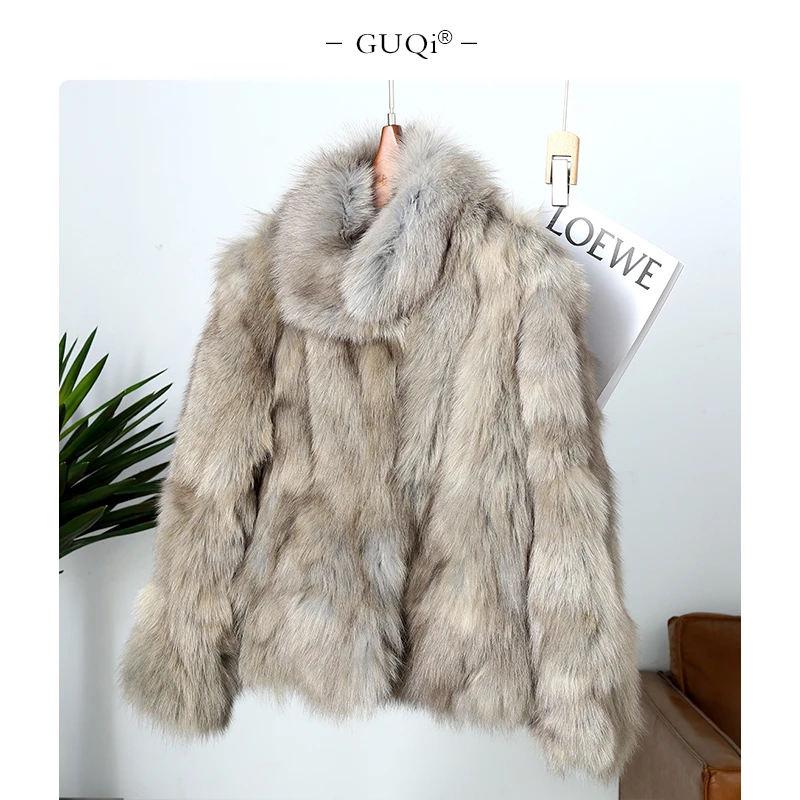 【古琦推荐】高端奢华芬兰进口狐狸毛外套冬季新款真毛外套12802