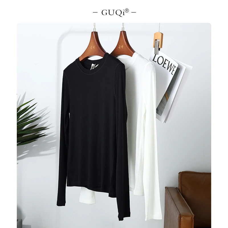 【2025古琦推荐】早春薄款莱赛尔羊毛长袖打底T恤新款打底衫36162