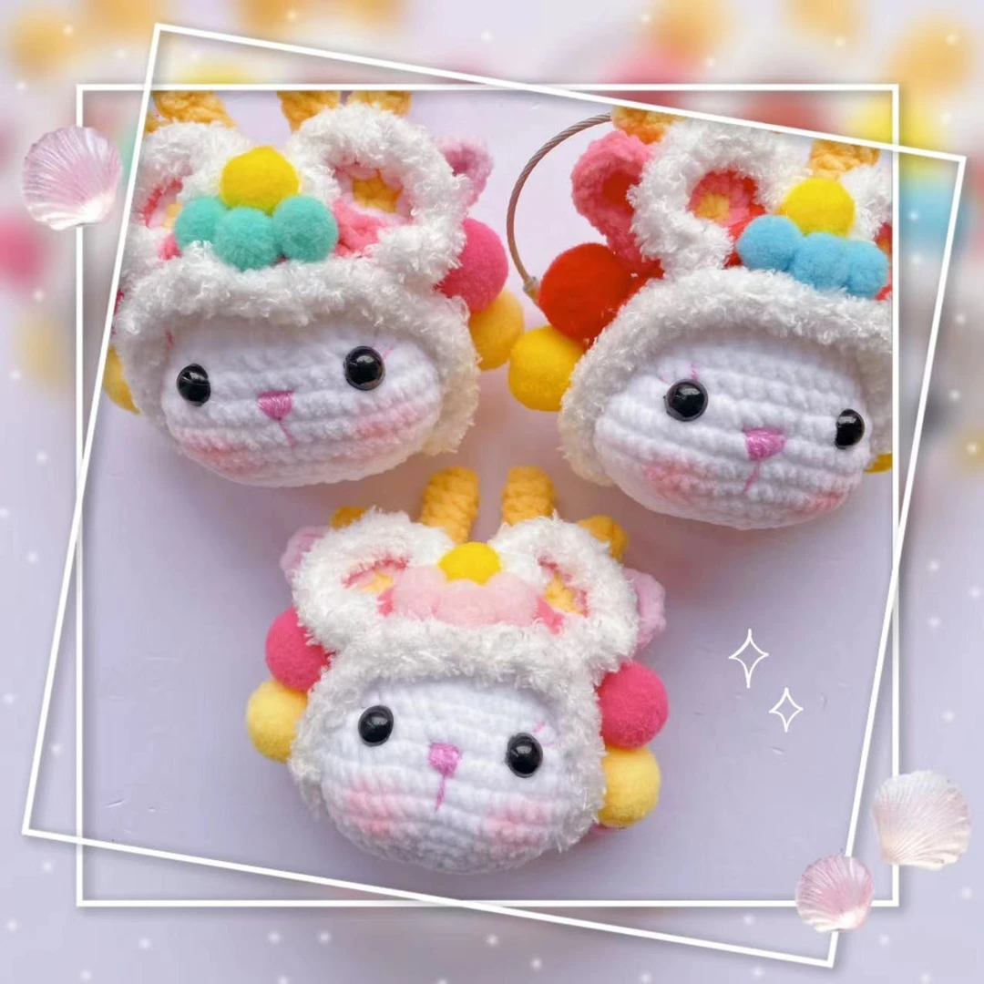 【】钩织玩偶毛线编织钩织玩偶钩织小物件针织团子成品