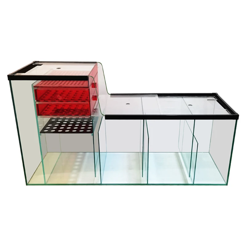 抽屉底滤缸双层干湿盒沉淀仓超白鱼缸底过滤客厅定制