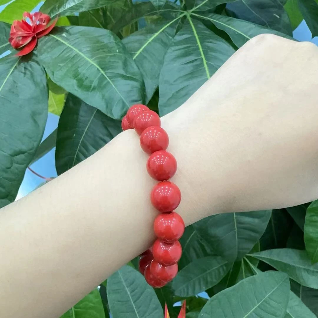 含辰砂工艺品2405280009 HN 朱砂素圈手串