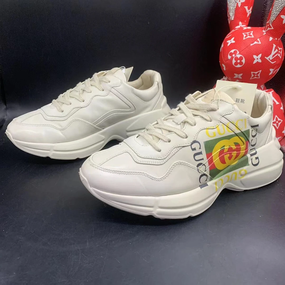 【聚星折扣】GUCCI/古驰95新男舒适百搭方块logo老爹鞋40欧码ddm753