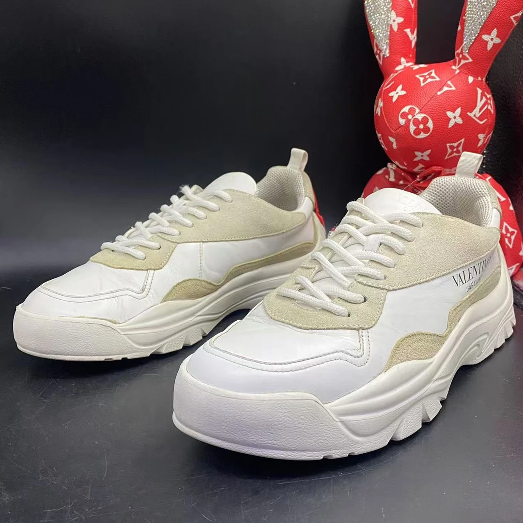 【聚星福利】华伦天奴/Valentino男士白色皮质拼接板鞋41.5欧码147