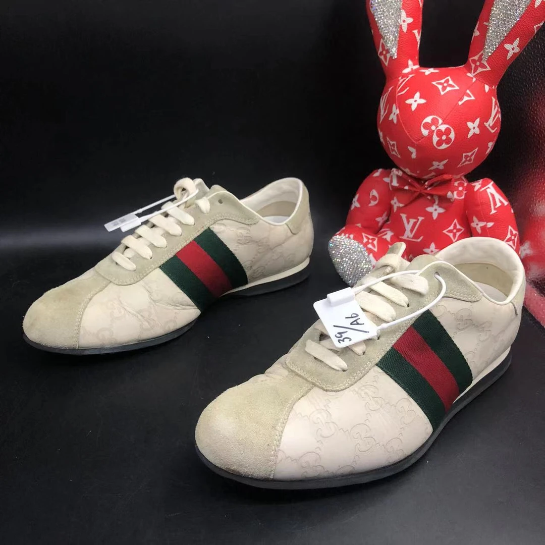 【聚星福利】GUCCI/古驰95新休闲舒适百搭浅绿色高尔夫板鞋39欧码ao
