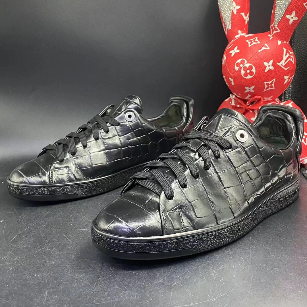 【聚星福利】LouisVuitton/路易威登黑色砖块贝壳头板鞋40码ddm1220