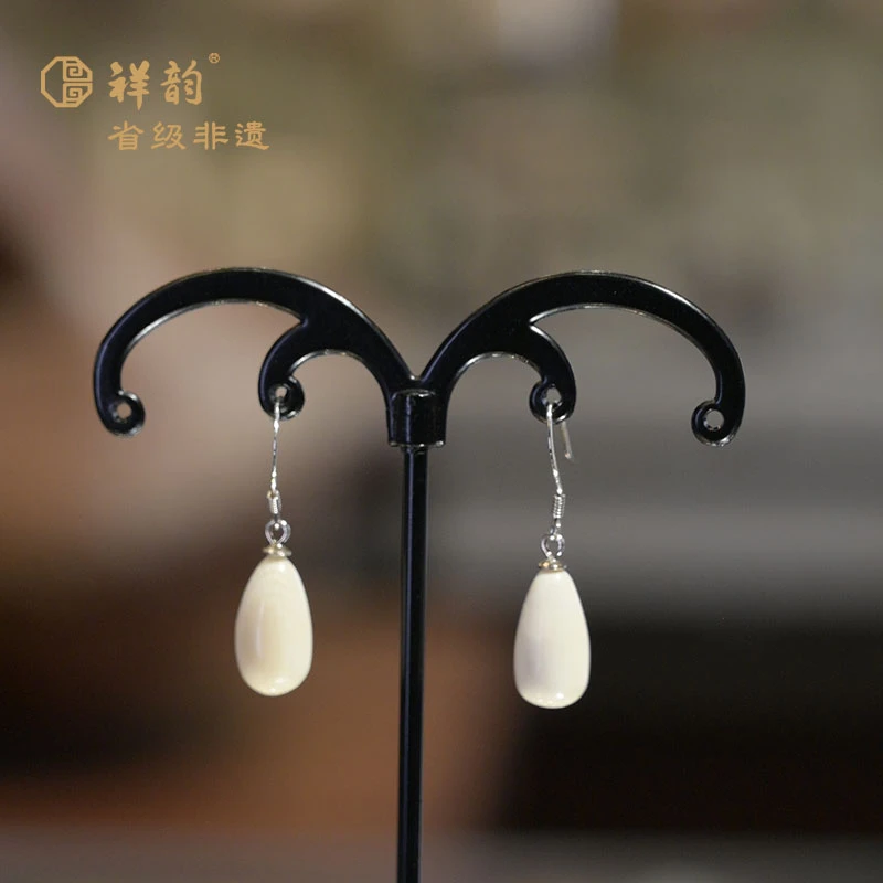 回纹珠/南瓜珠/莲花/水滴/梭子猛犸耳饰/耳坠祥韵好物