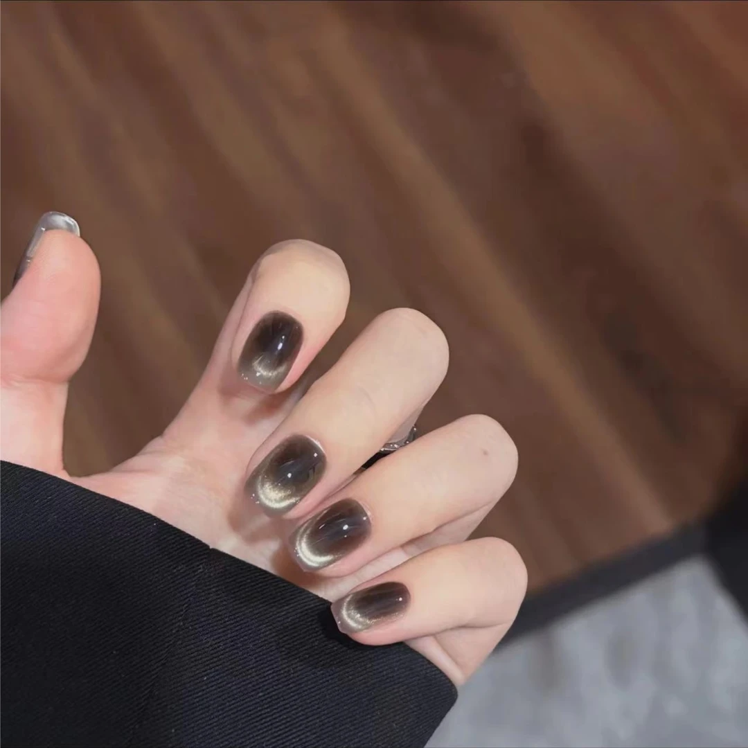 {黑猫}黑色猫眼高级显白新款手工穿戴甲