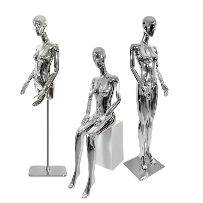 电镀玻璃钢全身半身坐姿模特展示架陈列道具橱窗简约耐用时尚经典