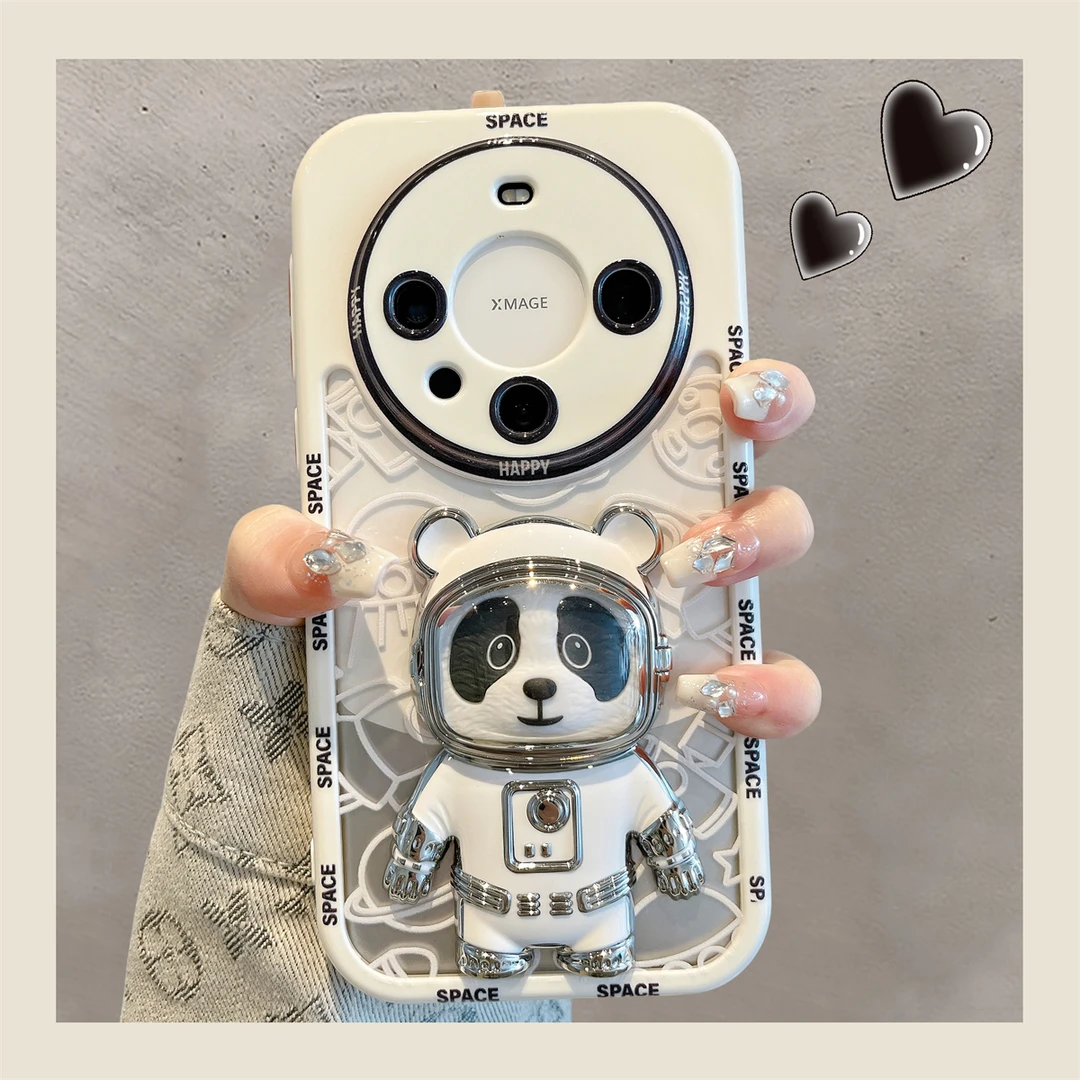 华为mate60pro手机壳熊猫支架mate50遥遥领先mate40可爱mate30pro