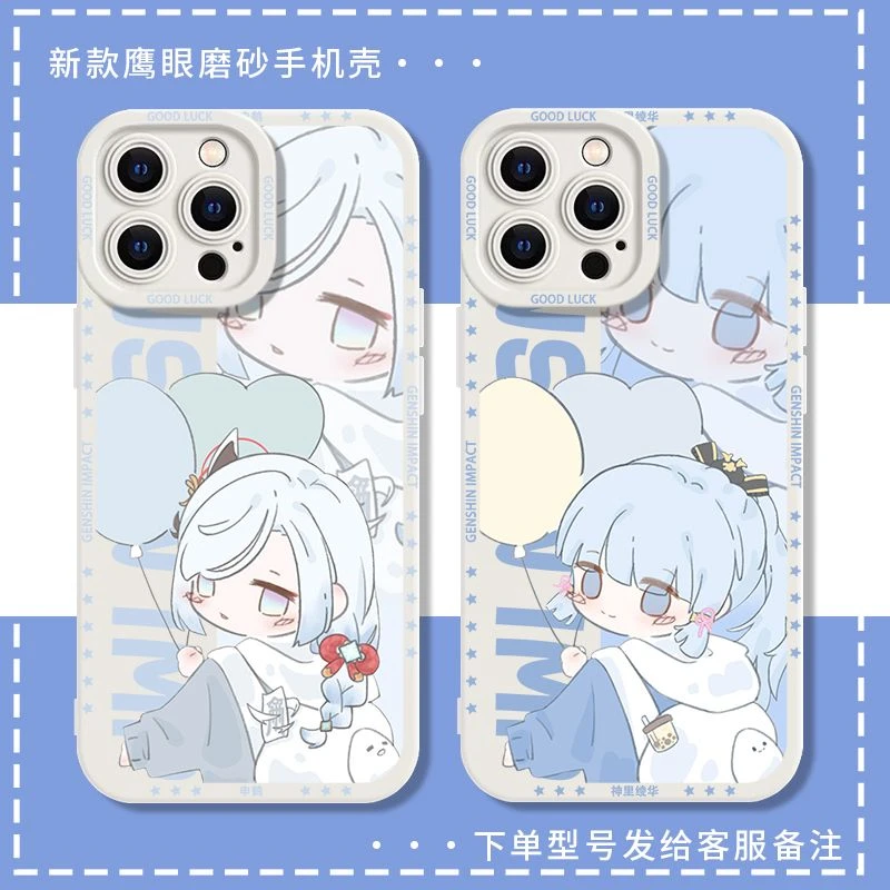 卡通神里绫华申鹤周边鹰眼手机壳适用OPPOK11华为苹果vivoS17iQOO