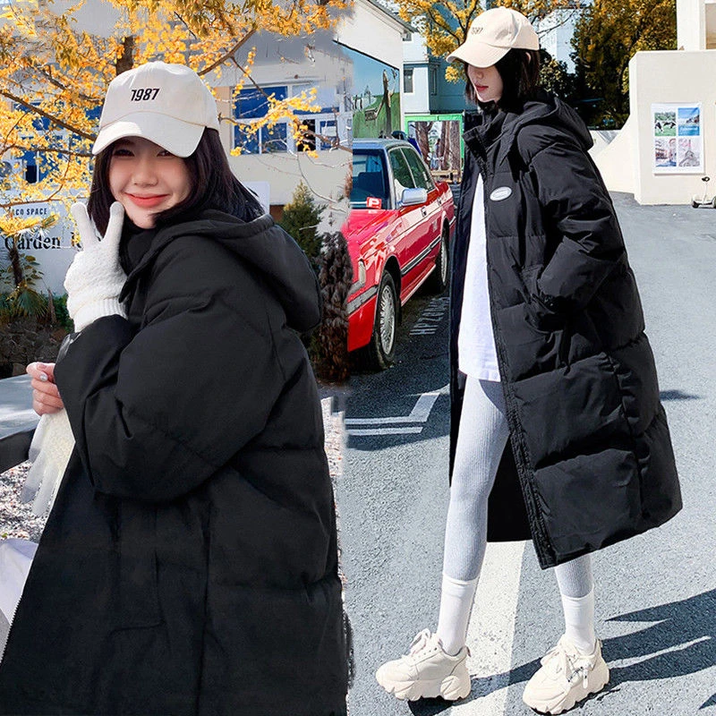 波司豋羽绒服服女2022年新款面包服冬季中长款过膝棉衣棉袄外套in